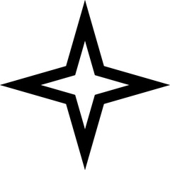 Abstract geometric y2k star line black icon