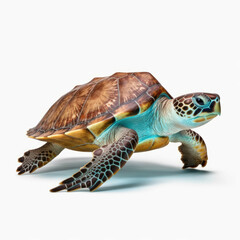 Sea turtle isolated on white background