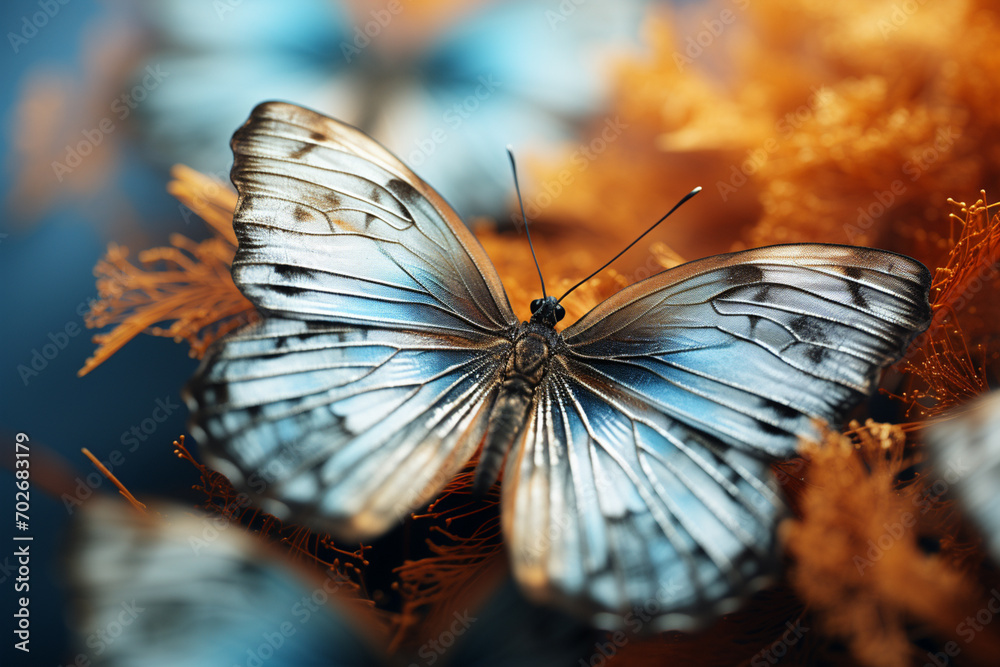 Leinwandbilder Delicate butterfly wings portrayed with minimalism, using subtle lines and gradients for a modern touch.