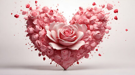 pink rose with heart background