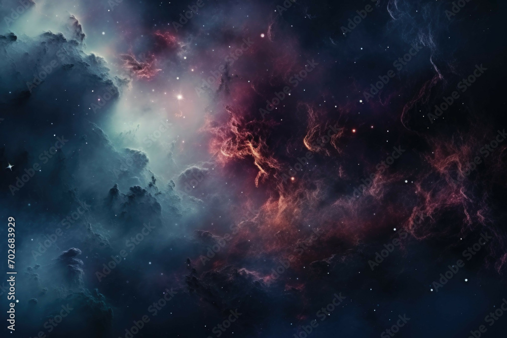 Canvas Prints a close up of a nebula in the night sky, with a variety of colors and shapes visible in the composit