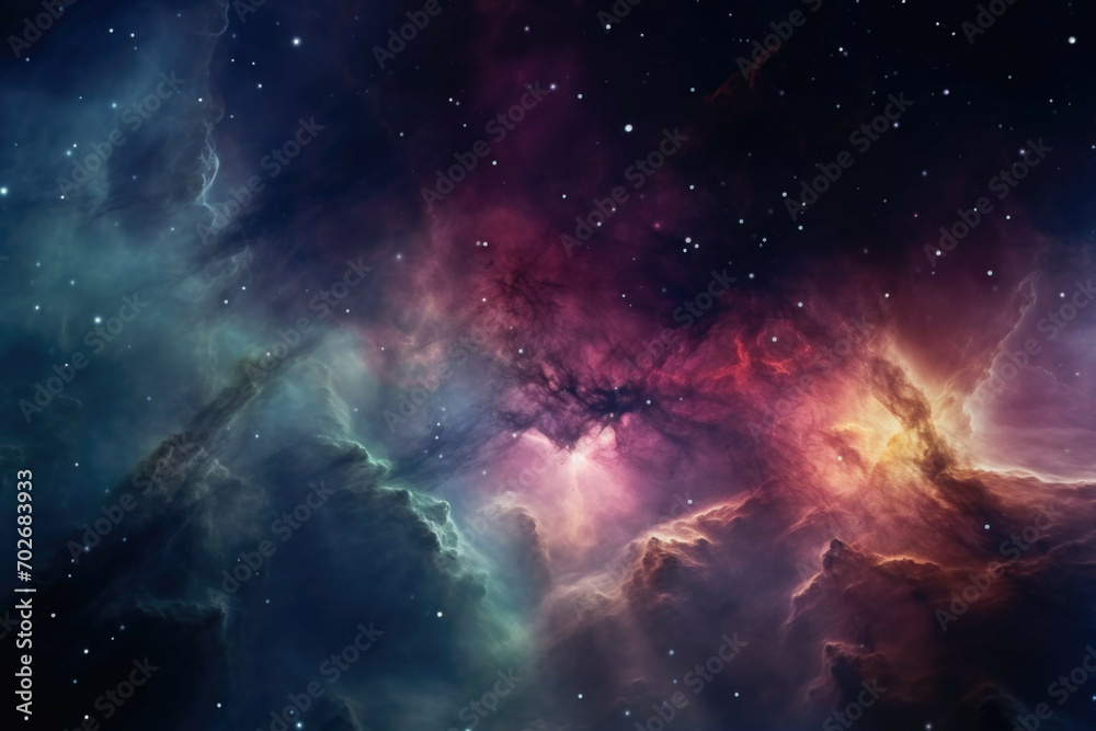 Canvas Prints a closeup shot of a mysterious, glowing and colourful nebula in space
