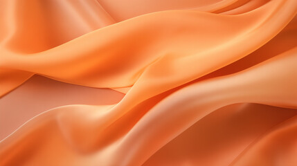 Orange textured silk fabric abstract background, red silk background, Ai generated image 