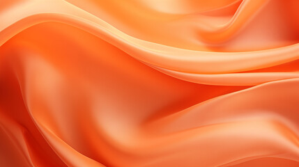 Orange textured silk fabric abstract background, red silk background, Ai generated image 