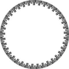silhouette city circle frame