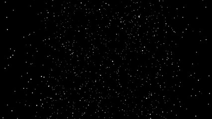 Futuristic light snowflakes in the night sky. Beautiful motion design. 3D. 4K. Isolated black background.