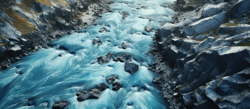 Beautiful turquoise glacial river