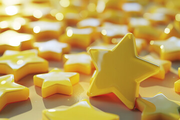 Icon realistic 3d render yellow star