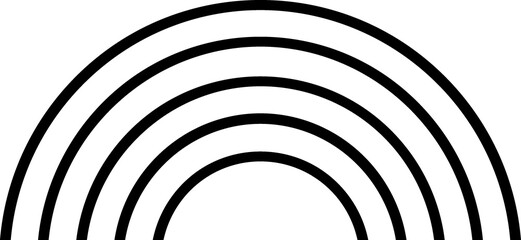 Abstract Rainbow Line Art black sign