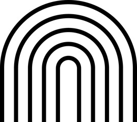 Obraz premium Abstract Rainbow Line Art black sign