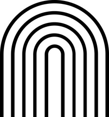 Obraz premium Abstract Rainbow Line Art black sign