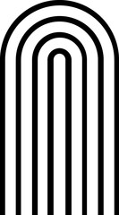 Abstract Rainbow Line Art black sign