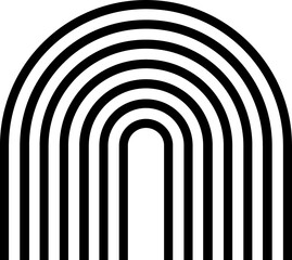 Obraz premium Abstract Rainbow Line Art black sign