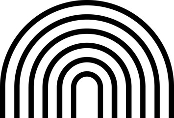 Abstract Rainbow Line Art black sign