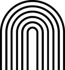 Naklejka premium Abstract Rainbow Line Art black sign