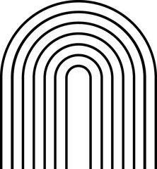 Abstract Rainbow Line Art black sign