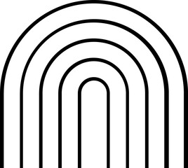 Obraz premium Abstract Rainbow Line Art black sign