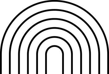 Obraz premium Abstract Rainbow Line Art black sign