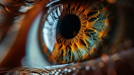 Foto op Aluminium Optical Coherence Tomography (OCT) Scan:  A close-up of an eye undergoing an Optical Coherence Tomography (OCT) scan for detailed retinal imaging © Наталья Евтехова