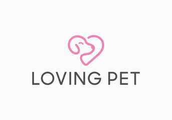 pet love store, home, shop logo vector illustration