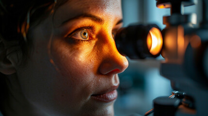 Glaucoma Testing Procedure:  A patient undergoing a glaucoma testing procedure, emphasizing the importance of early detection and monitoring