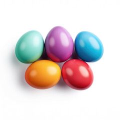 Colorful Easter Eggs isolated on white background