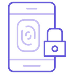 Mobile Fingerprint Lock Icon of Protection and Security iconset.