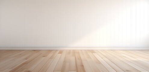 empty wall background with wooden floor. generative AI