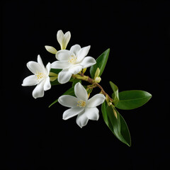 Obraz premium Jasmine Flower, isolated on black background