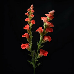 Fototapeta premium Snapdragon Flower, isolated on black background