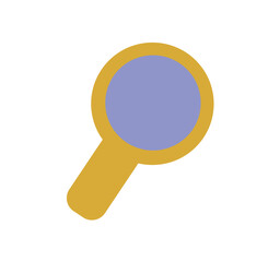 Business element of colorful set. This illustration, thoughtfully designed with a business focus, prominently features a classic magnifier set against a clean white background. Vector illustration.