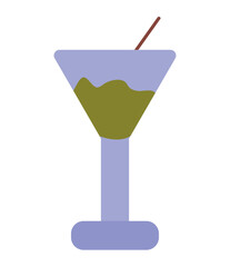 Casino element of colorful set. This captivating illustration features a casino-themed design, with a tempting alcohol cocktail as the centerpiece. Vector illustration.