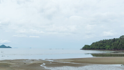 Blue sea and mountian with water surface background texture