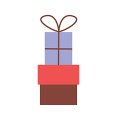 Casino element of colorful set. This flat illustration shows boxes with gifts on white background that can be won in a casino. Vector illustration.