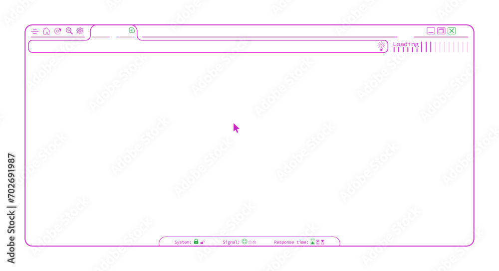Wall mural simple editable red purple internet browser webpage, blank website template vector design. editable 