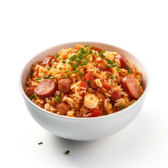 Jambalaya isolated on white background