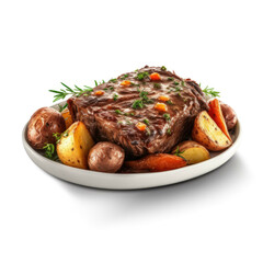 Pot Roast isolated on white background