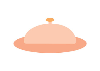 Obraz premium Kitchen element of colorful set. The kitchen tray with a lid, which is depicted on this white background, is a tool for spectacular serving of dishes. Vector illustration.