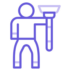 Man Holding Wiper Icon of Housekeeping iconset.