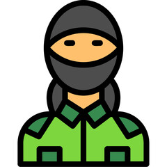 Military camo face mask Icon