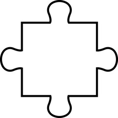 Puzzle piece black line icon editable stock on transparent background. Different sides square presentation. Abstract infographic explanatory text field for business statistic. Autism awareness symbol.