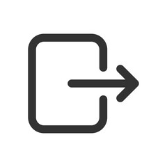 Exit glyph vector icon isolated. Exit stock vector icon for web, mobile app and ui design