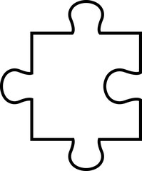 Obraz premium Puzzle piece black line icon editable stock on transparent background. Different sides square presentation. Abstract infographic explanatory text field for business statistic. Autism awareness symbol.