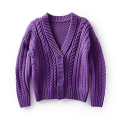 Obraz premium Purple Cardigan isolated on white background