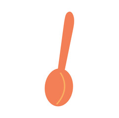 Kitchen element of colorful set. This charming kitchen-themed illustration boasts a thoughtfully designed orange spoon against a clean white backdrop. Vector illustration.