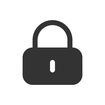 Lock glyph vector icon isolated. Lock stock vector icon for web, mobile app and ui design