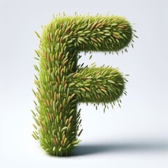 Grass letter F. AI generated illustration