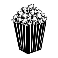 "A hand-drawn popcorn pictogram, capturing the playful essence of the snack in a charming, artistic style, suitable for diverse creative uses."