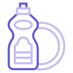 Fototapeta premium Clean Dishes Icon of House Cleaning iconset.