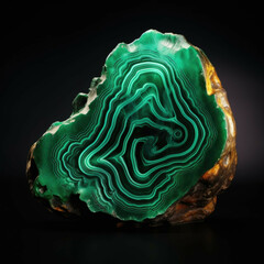 Obraz premium Malachite isolated on black background